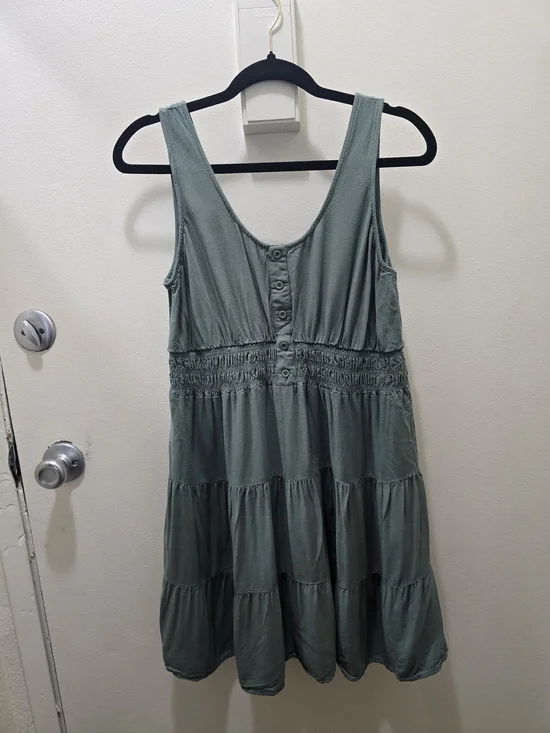 ee:some Sage Green Tiered Mini Dress - Picture 1 of 10